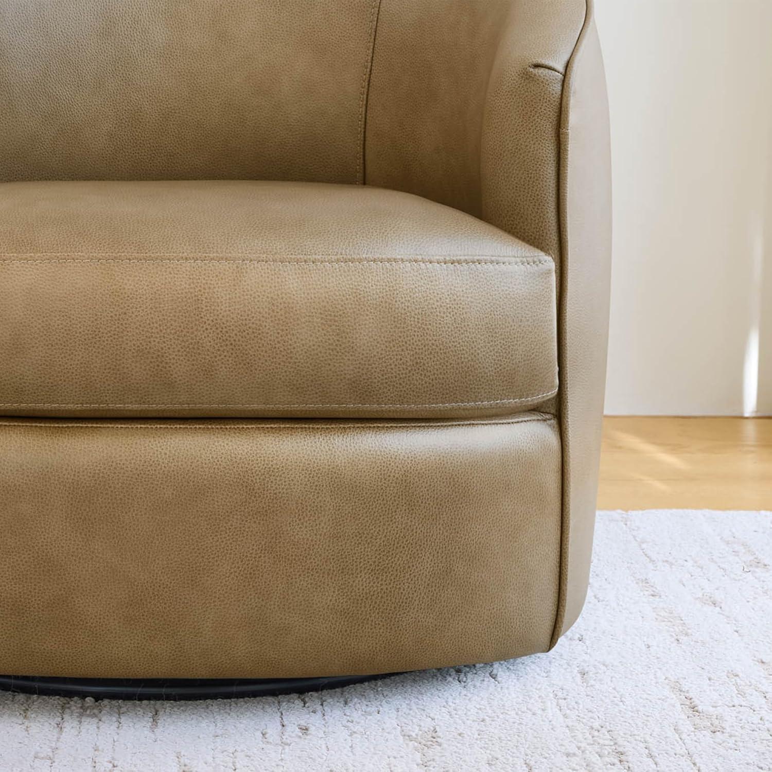 image:imageCHITA Swivel Barrel Chair Modern Comfy FSC Certified Upholstered Accent Chair for Living Room Fully Assembled OatmealMocha