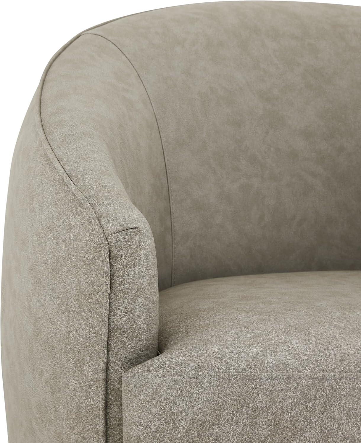 image:imageCHITA Swivel Barrel Chair Modern Comfy FSC Certified Upholstered Accent Chair for Living Room Fully Assembled OatmealStone Grey