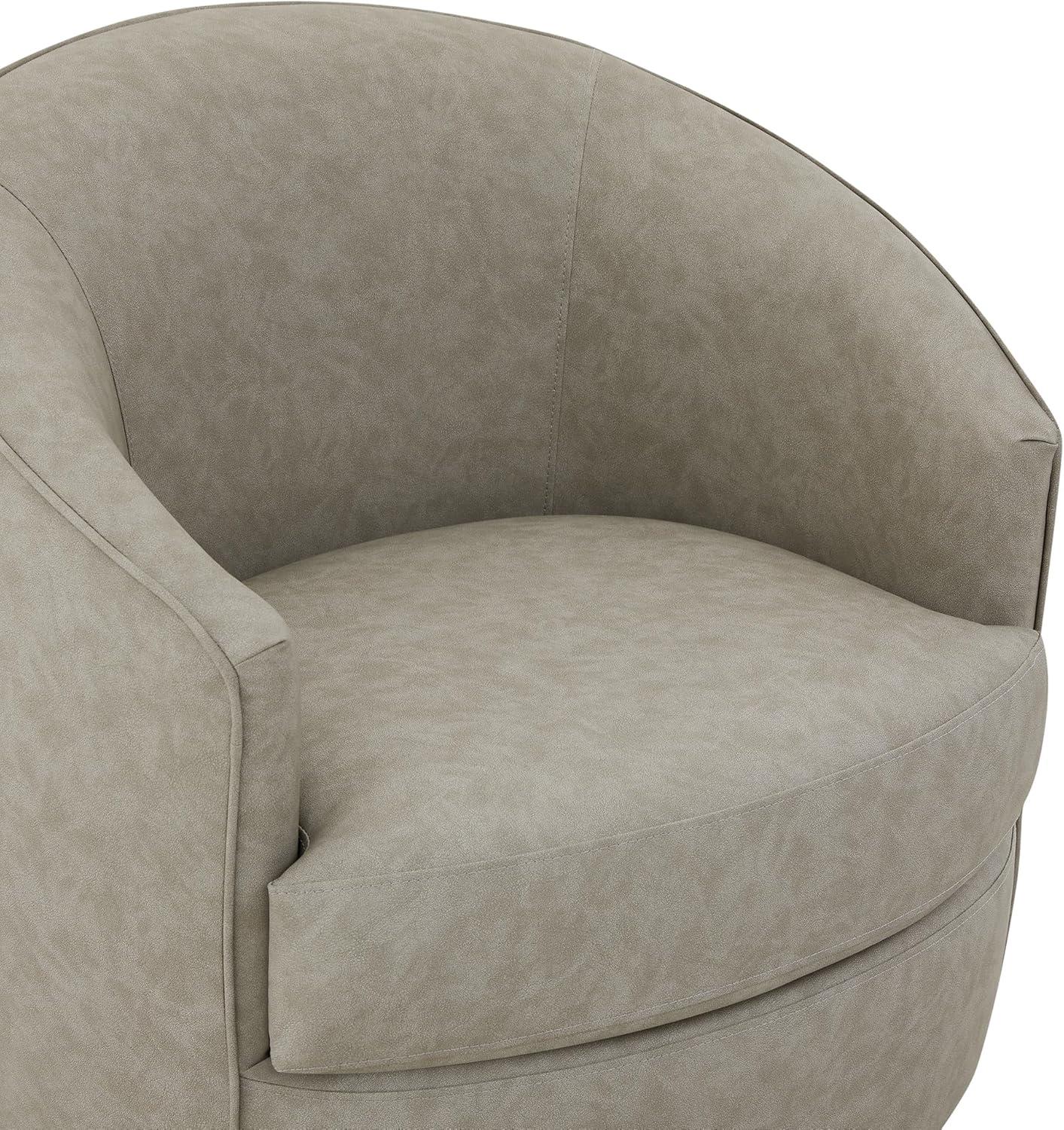image:imageCHITA Swivel Barrel Chair Modern Comfy FSC Certified Upholstered Accent Chair for Living Room Fully Assembled OatmealStone Grey