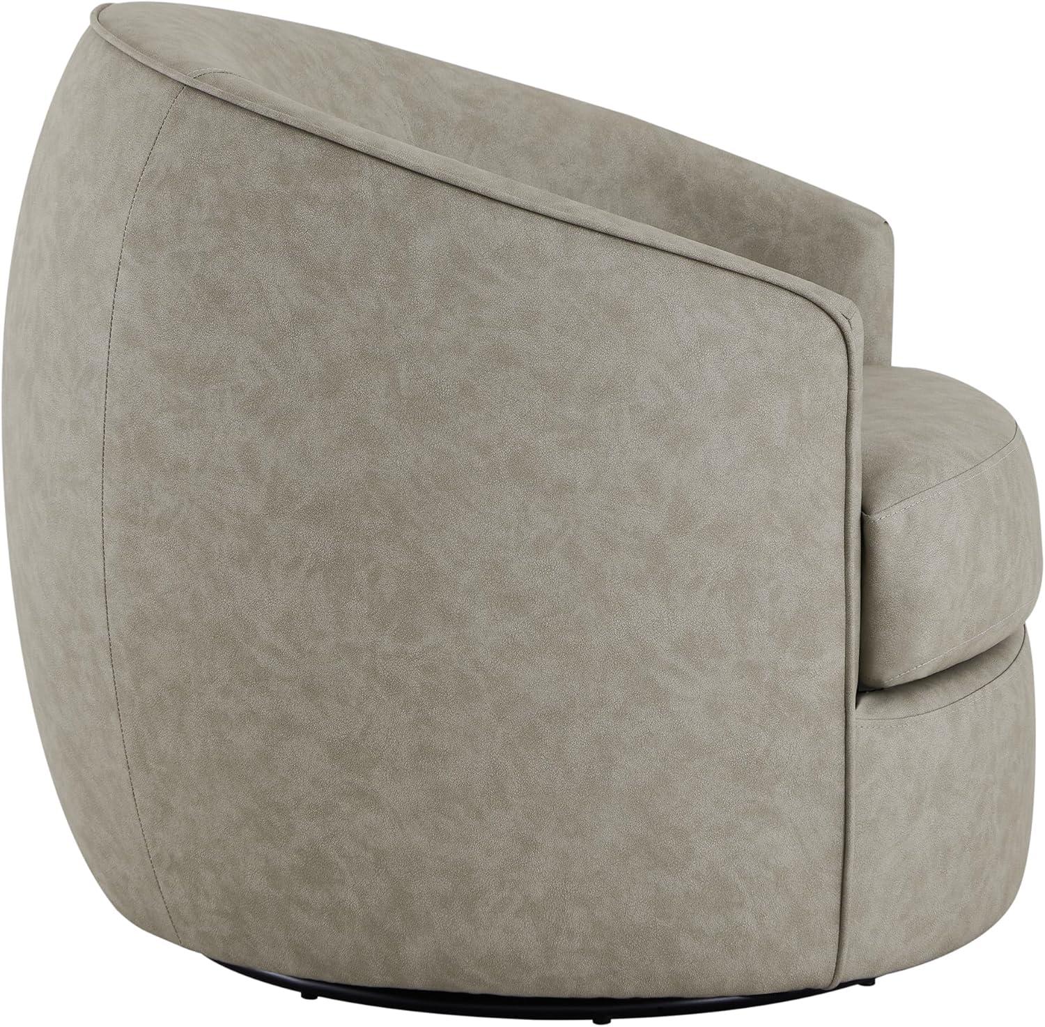 image:imageCHITA Swivel Barrel Chair Modern Comfy FSC Certified Upholstered Accent Chair for Living Room Fully Assembled OatmealStone Grey
