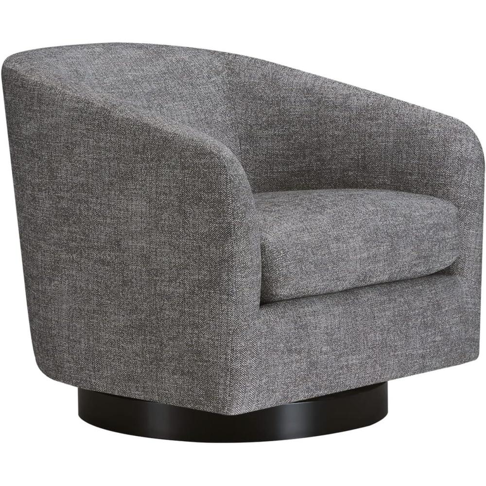 image:imageCHITA Swivel Accent Chair FSC Certified Upholstered Fabric Barrel Chair for Living Room Fully Assembled CreamPebble Grey