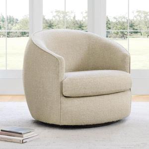 CHITA Swivel Barrel Chair, Modern Comfy FSC Certified Upholstered Accent Chair for Living Room, Fully Assembled, Oatmeal(Oatmeal)