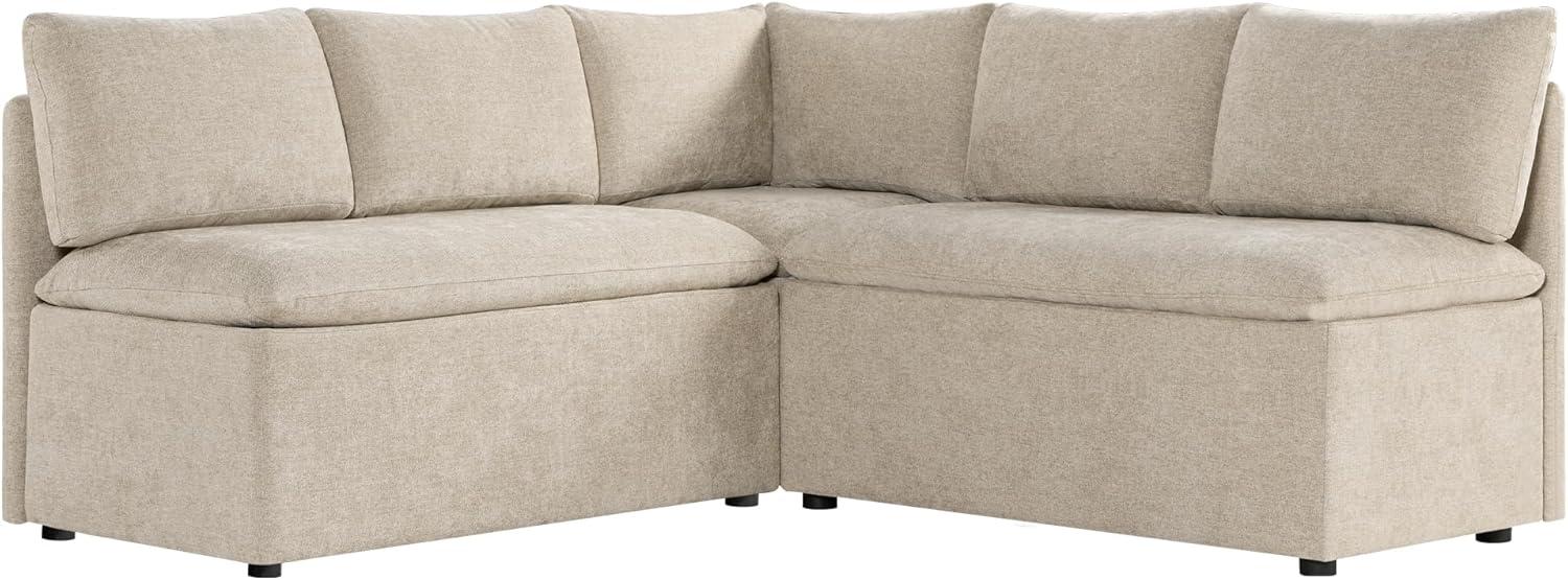 image:imageCHITA Breakfast Nook Bench with Storage Upholstered Dining Bench with Back Corner Kitchen amp Dining Banquette Seating Nook Dining Settee L Shaped 4 Seats Fabric in LinenKhaki
