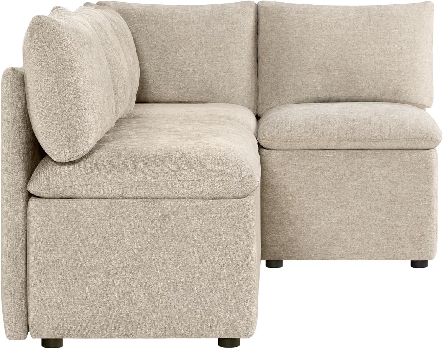image:imageCHITA Breakfast Nook Bench with Storage Upholstered Dining Bench with Back Corner Kitchen amp Dining Banquette Seating Nook Dining Settee L Shaped 4 Seats Fabric in LinenKhaki