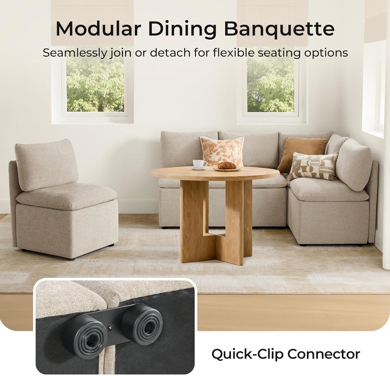 image:imageCHITA Breakfast Nook Bench with Storage Upholstered Dining Bench with Back Corner Kitchen amp Dining Banquette Seating Nook Dining Settee L Shaped 4 Seats Fabric in LinenKhaki