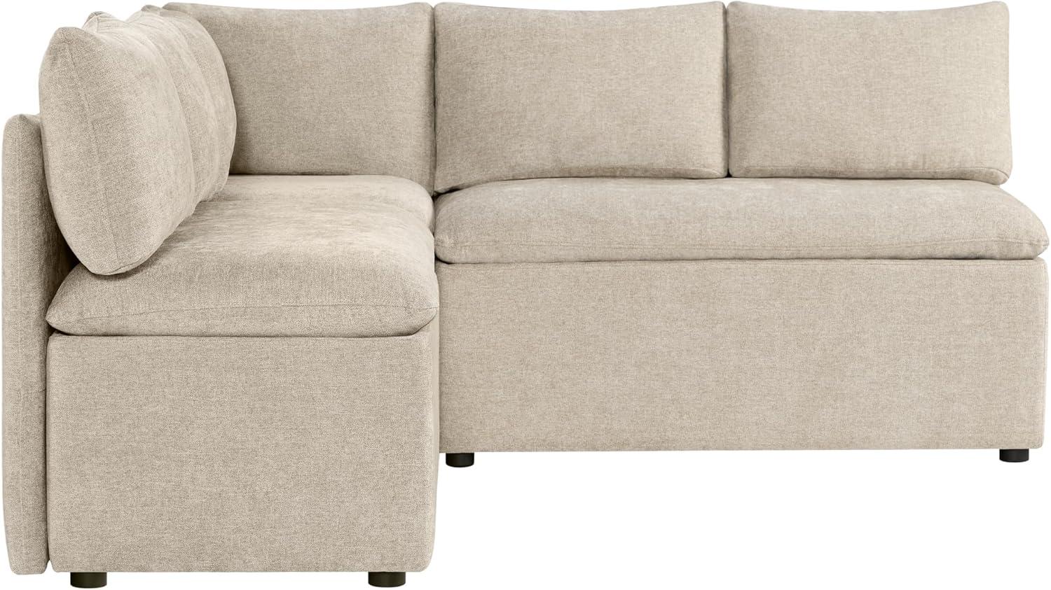 image:imageCHITA Breakfast Nook Bench with Storage Upholstered Dining Bench with Back Corner Kitchen amp Dining Banquette Seating Nook Dining Settee L Shaped 4 Seats Fabric in LinenKhaki