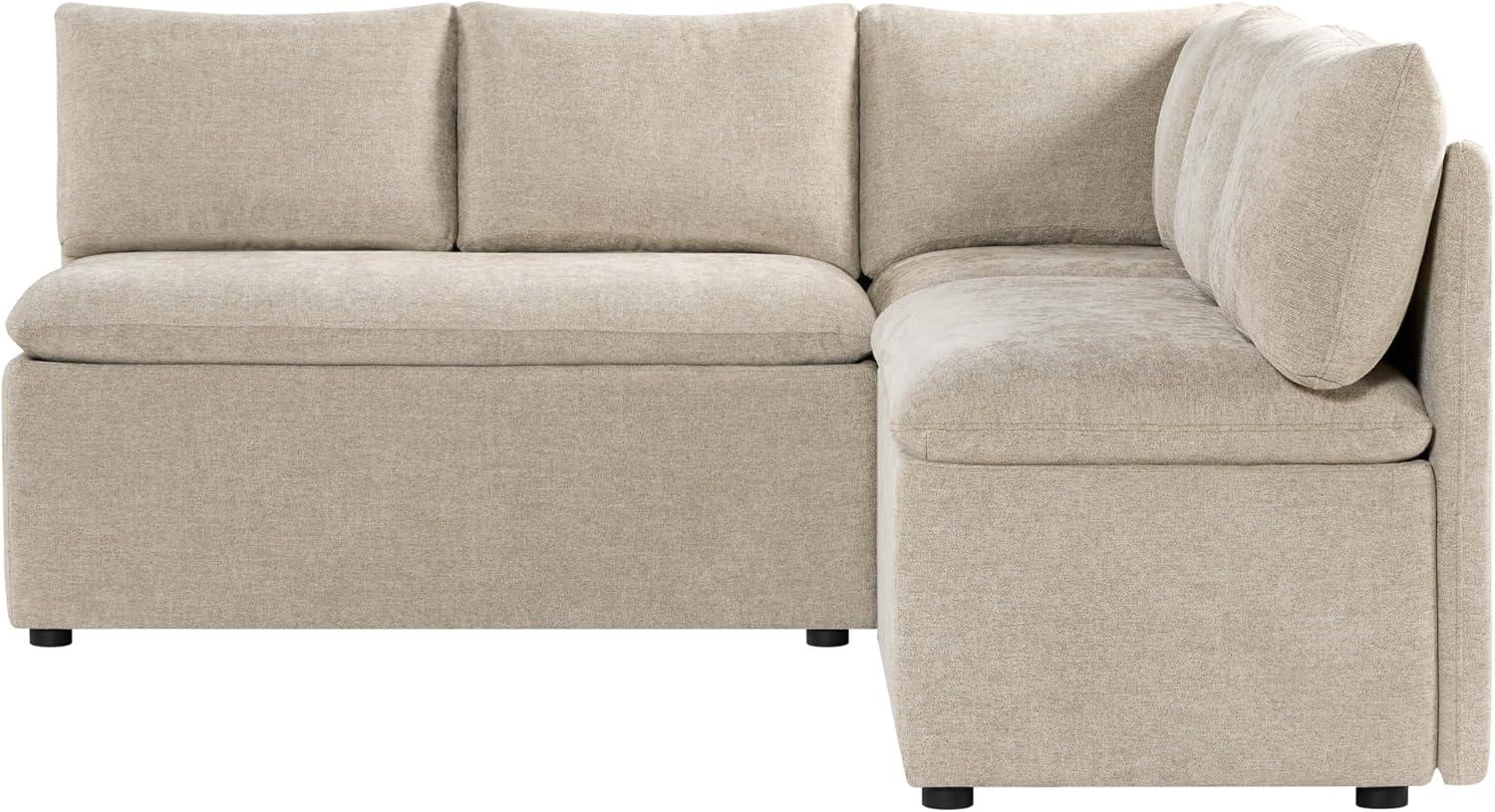 image:imageCHITA Breakfast Nook Bench with Storage Upholstered Dining Bench with Back Corner Kitchen amp Dining Banquette Seating Nook Dining Settee L Shaped 4 Seats Fabric in LinenKhaki