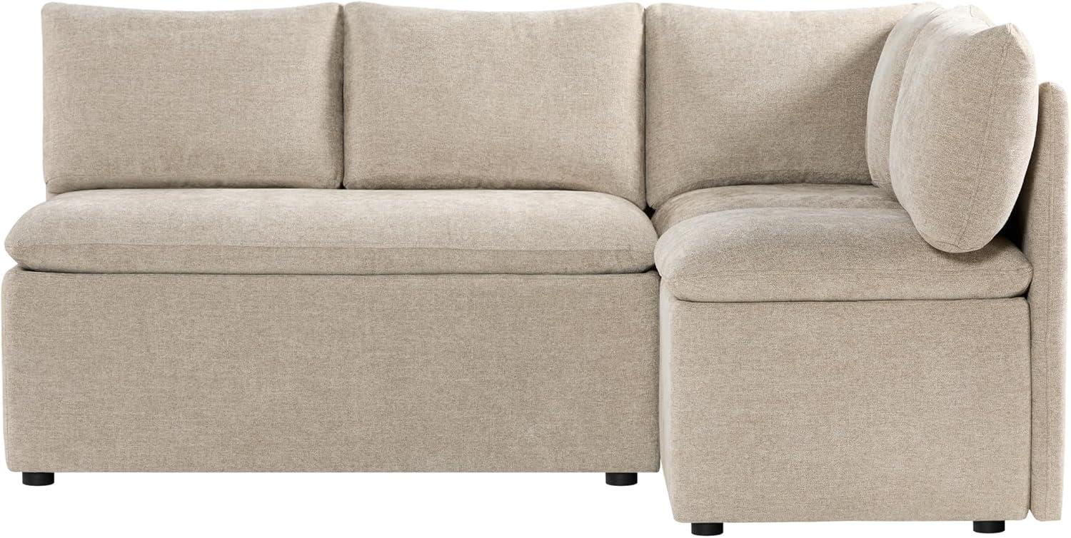 image:imageCHITA Breakfast Nook Bench with Storage Upholstered Dining Bench with Back Corner Kitchen amp Dining Banquette Seating Nook Dining Settee L Shaped 4 Seats Fabric in LinenKhaki