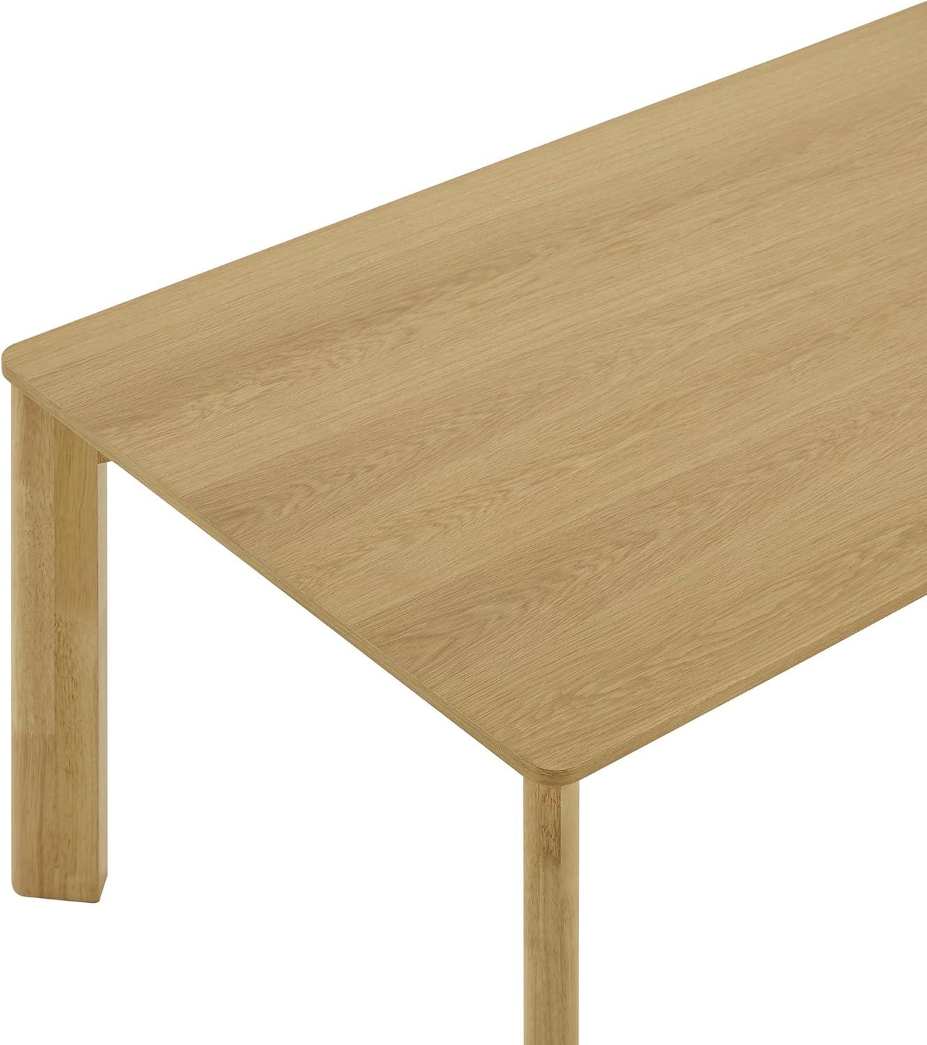 image:imageCHITA 59 Mid Century Modern Dining Table for 6 Rectangle Wood Kitchen amp Dining Room Table Solid Rubberwood Frame Oak VennerOak