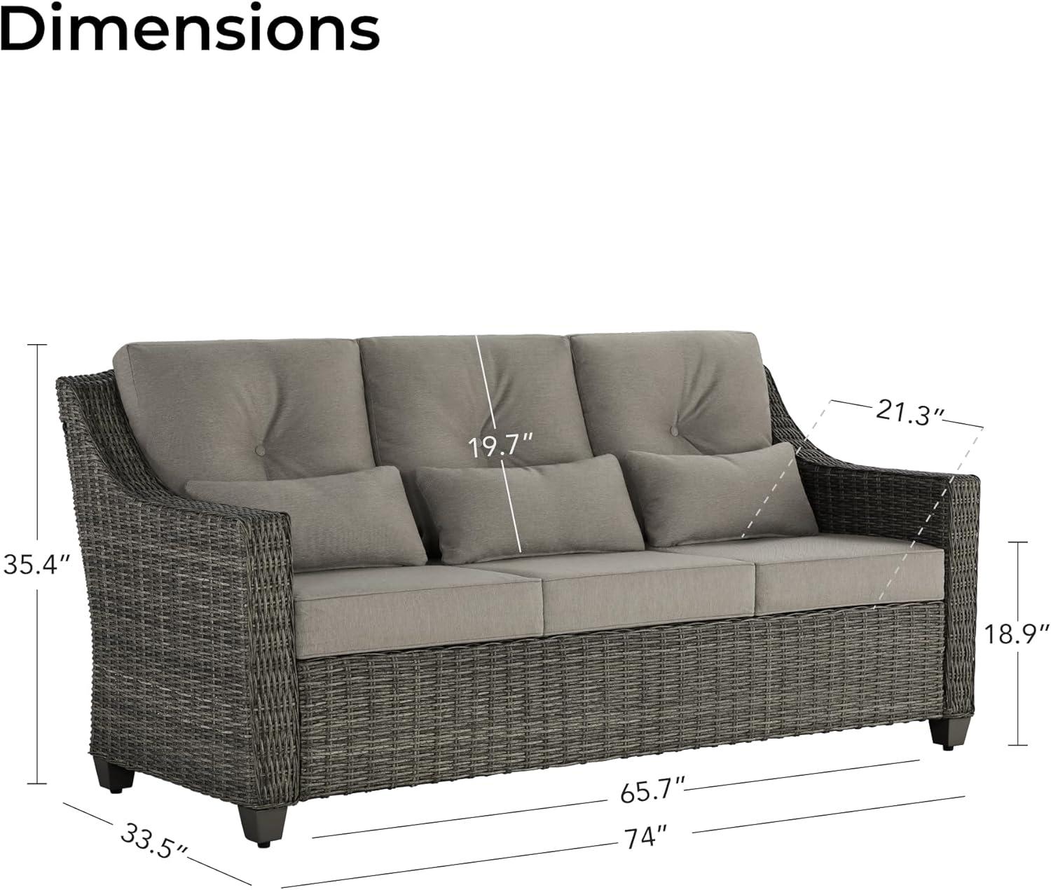 image:imageCHITA Patio Wicker Chair 360 Rocking Swivel Outdoor Rattan Chair with Thickened Cushions for Backyard Poolside Garden or PorchBrownish Grey Cushions With Grey Wicker