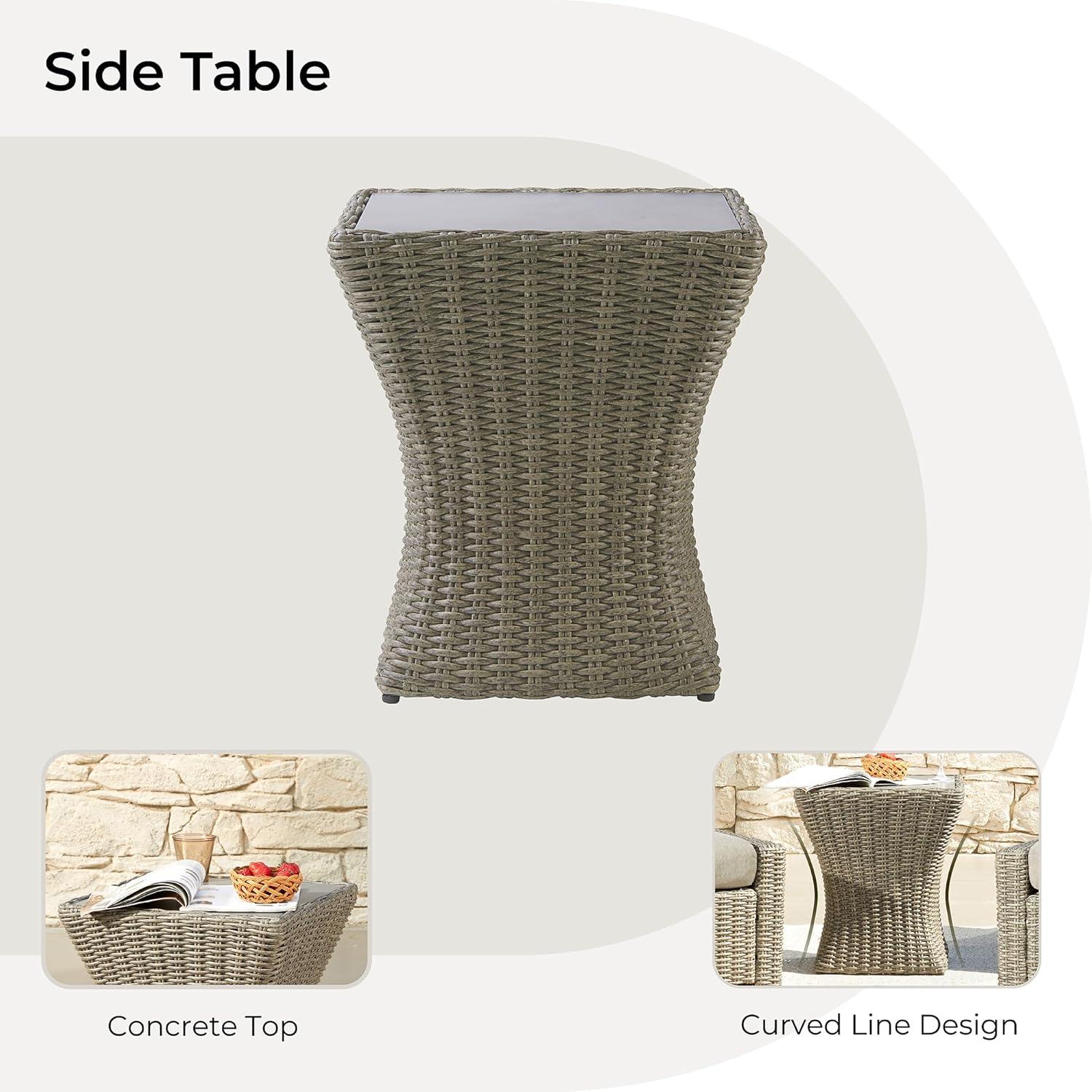 image:imageCHITA Patio Wicker Chair 360 Rocking Swivel Outdoor Rattan Chair with Thickened Cushions for Backyard Poolside Garden or PorchBrownish Grey Cushions With Grey Wicker