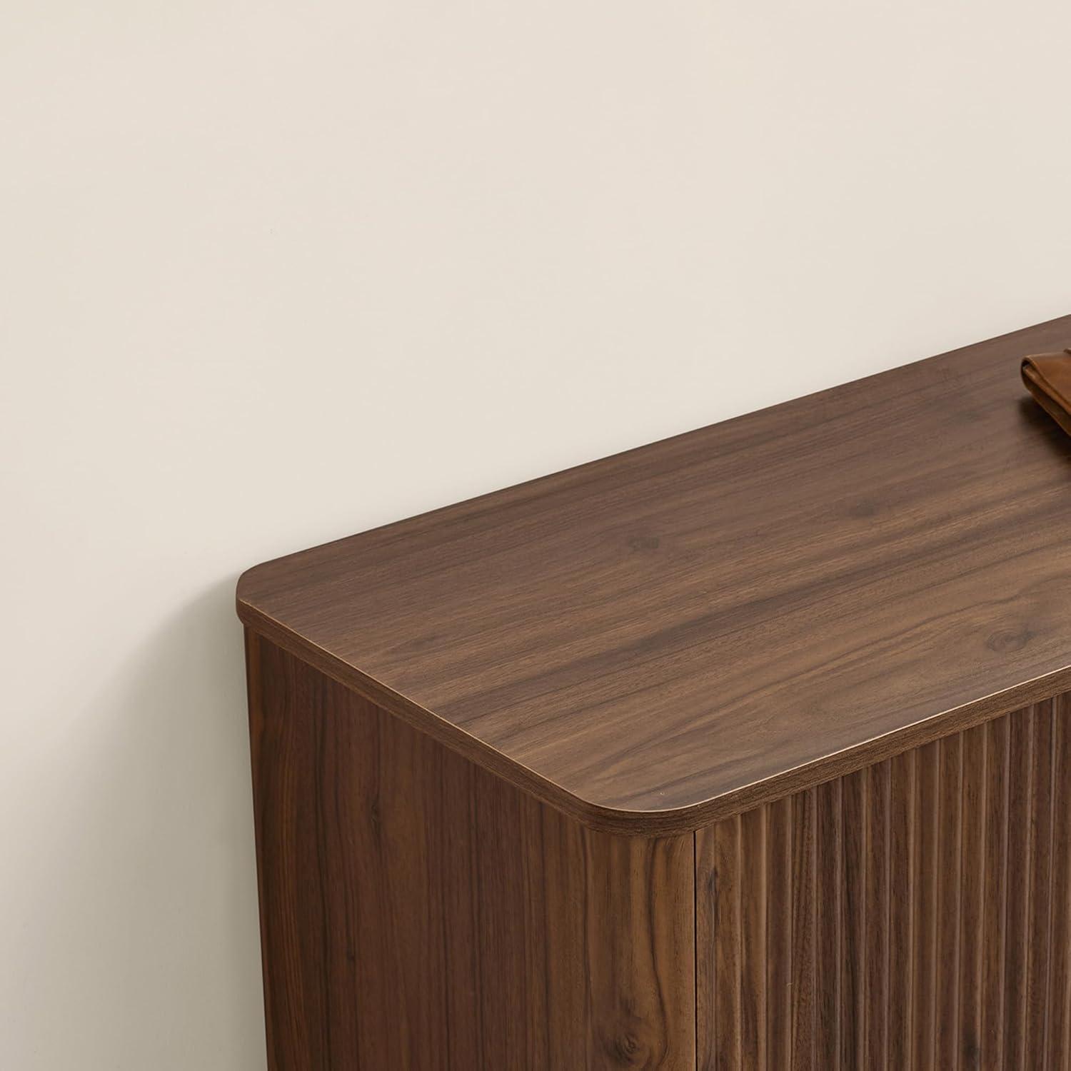image:imageCHITA TV Stands for Living Room Mid Century Modern TV Stand for 80 inch TV with Storage Drawers Adjustable Shelves WalnutWalnut