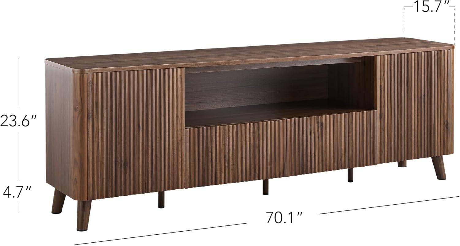 image:imageCHITA TV Stands for Living Room Mid Century Modern TV Stand for 80 inch TV with Storage Drawers Adjustable Shelves WalnutWalnut