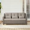 Brownish Grey Cushions With Grey Wicker