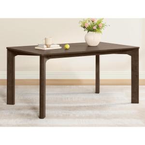 CHITA 59″ Mid Century Modern Dining Table for 6, Rectangle Wood Kitchen & Dining Room Table, Solid Rubberwood Frame, Oak Venner(Walnut)